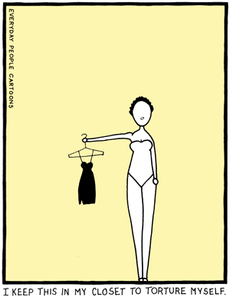 A comic about keeping clothes that no longer fit.