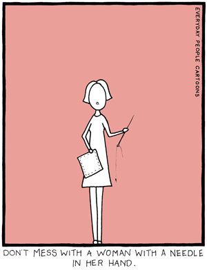 sewing needle comic - cartoon