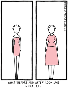 dieting comic, before and after humor