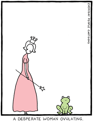 comic about ovulation, ovulating, baby, ticking clock cartoon