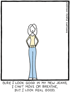 A comic about wearing tight clothes, fashion