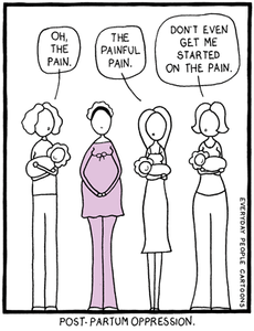 comics about giving birth, birth stories, new mom, pregnant women
