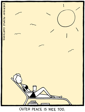 comic about inner peace, and mindfulness