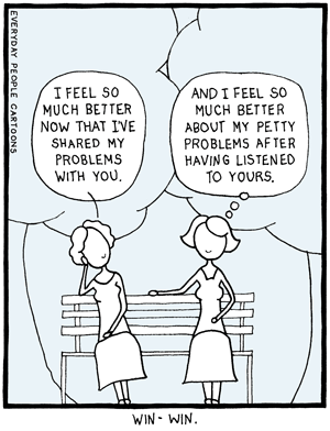 comic about friendship, a problem shared is a problem halved