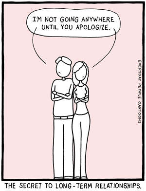 Comic about the long-term relationships and apologizing