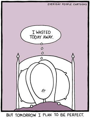comic about being a perfectionist and not being able to accomplish anything