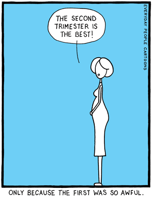 second trimester pregnancy comic - cartoon
