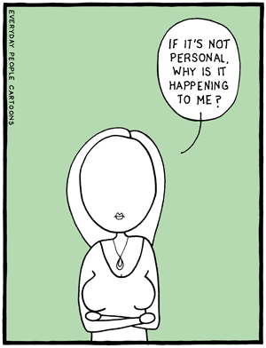 a comic about taking things personally, and mindfulness.