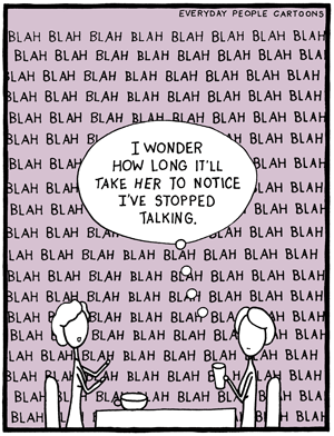 Comic about talking to much and not listening.