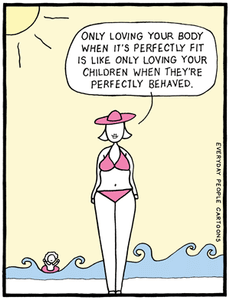 comic about having a perfect body for mom, loving your body