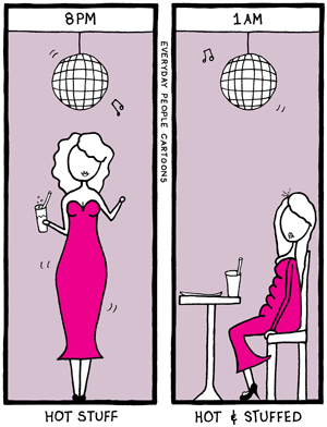 Party girls before and after the party comic