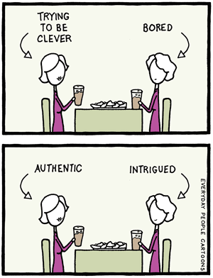 Comic about being an authentic friend.