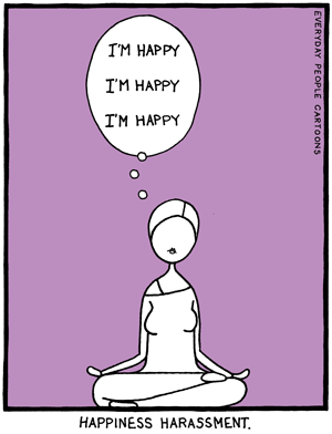 A comic about being pressured to be happy.