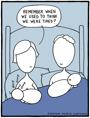 sleep deprivation parents twins comic humor cartoon