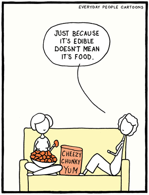 A comic about foood that has no nutritional value.