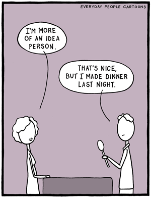 Comic about a couple making dinner and a divsion of labor.